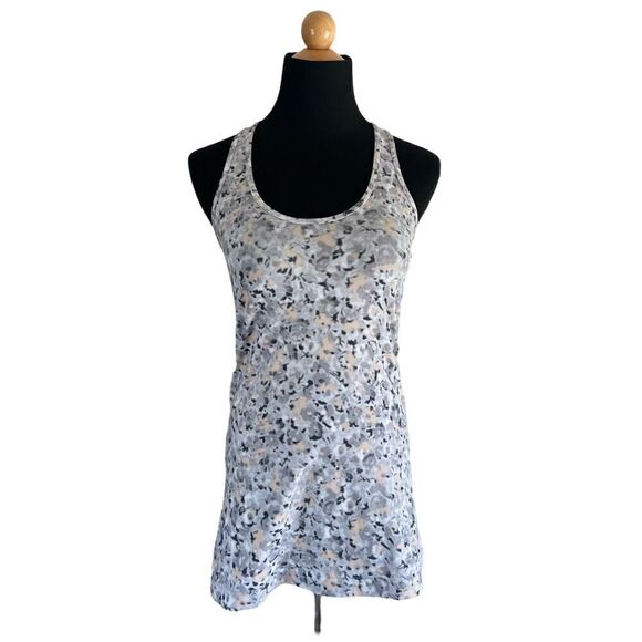Lululemon Cool Racerback Tank Not So Petite Fleur Silver Spoon Gray floral - Picture 6 of 6